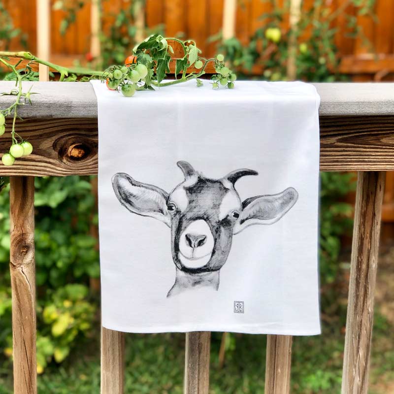 Farm Animal Tea Towel - Goat