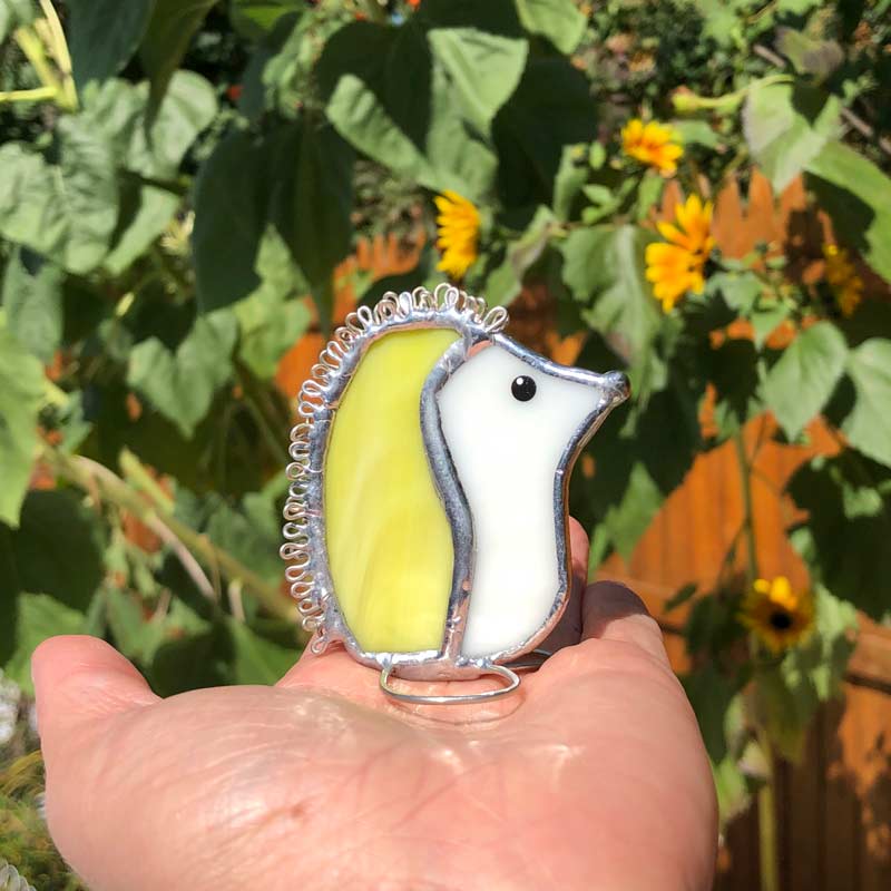 Yellow Stained Glass Hedgehog