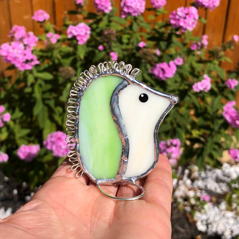 Lime Stained Glass Hedgehog