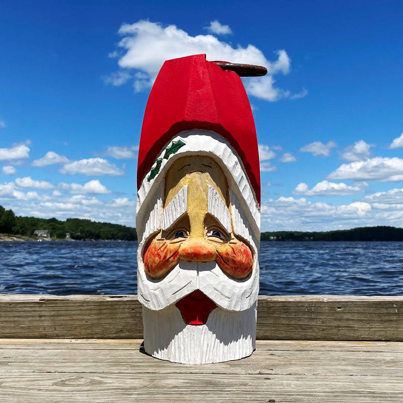 Extra Large Hand Carved Santa Buoy with Ring #8