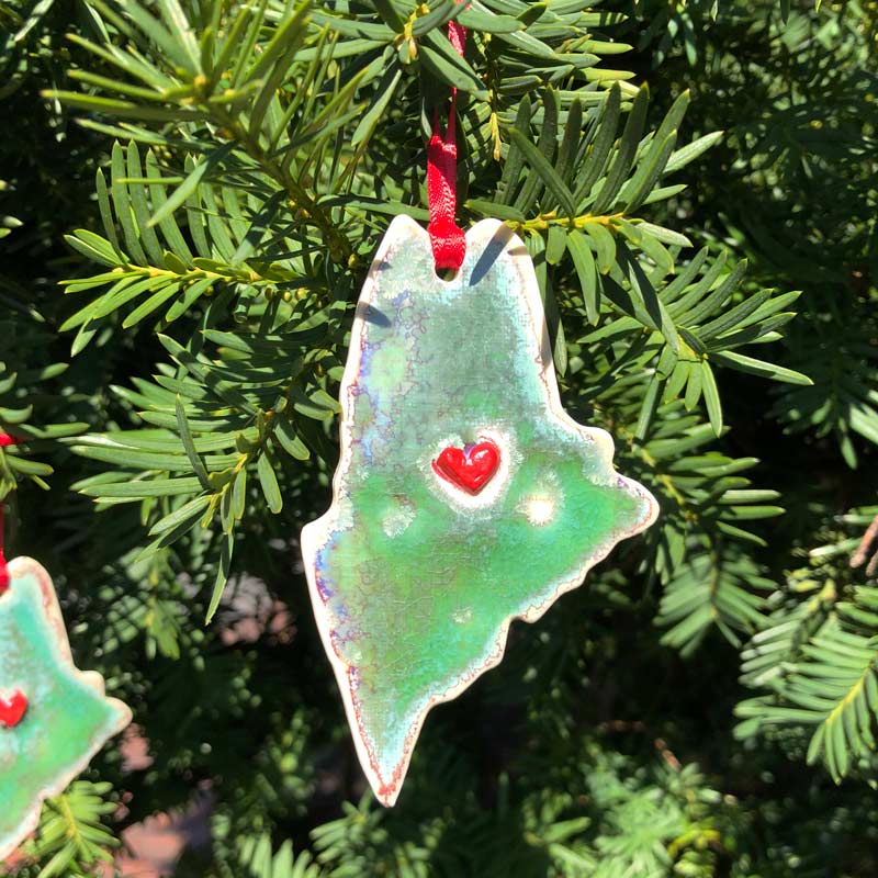 State of Maine Ornament - Heart