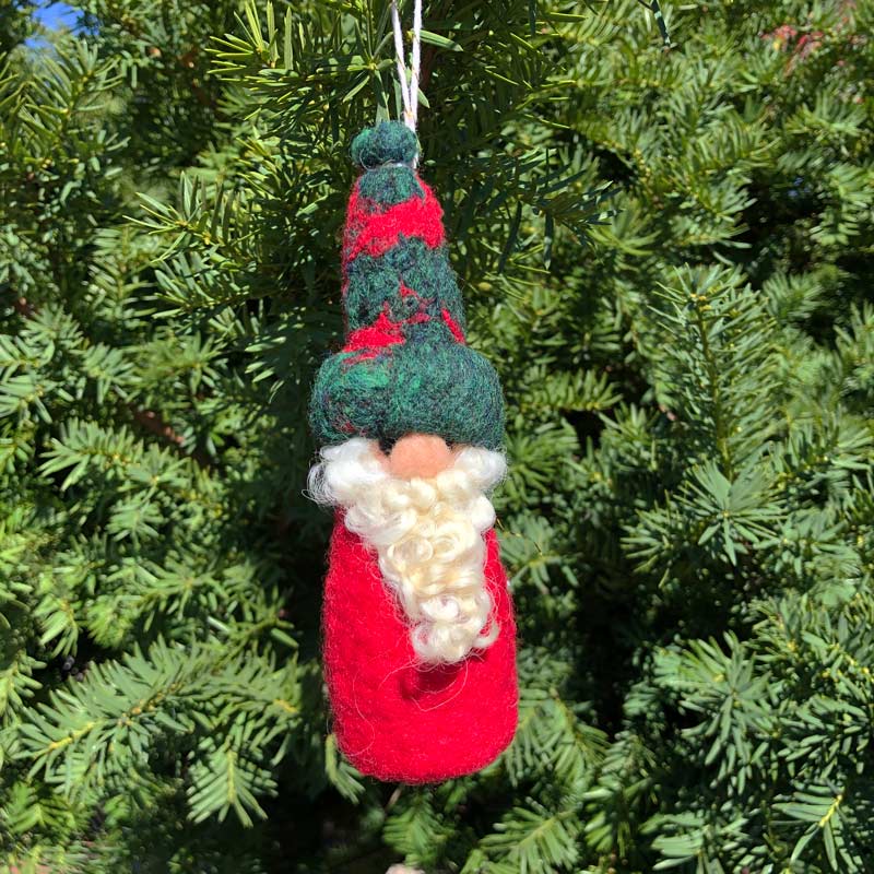 Felted Gnome Ornament - Gideon