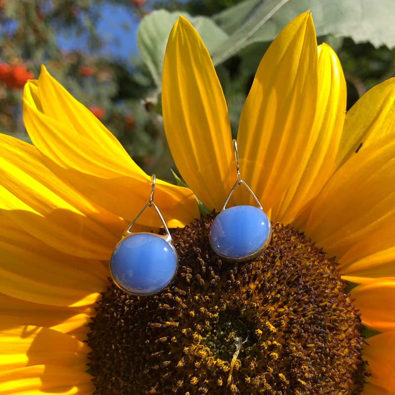 Sky Blue Glass Earrings