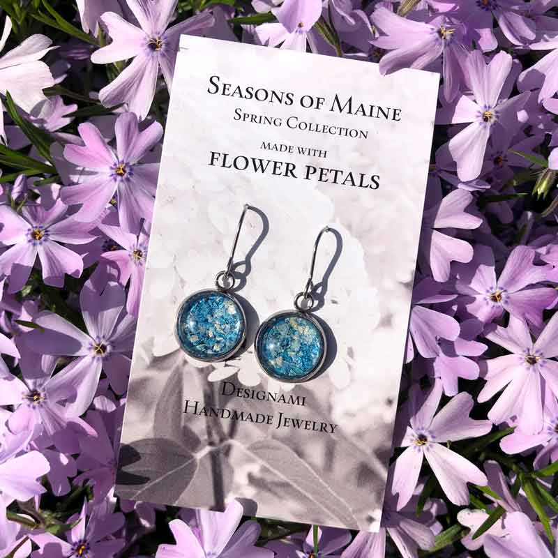 Hydrangea & Peony Flower Petal Earrings