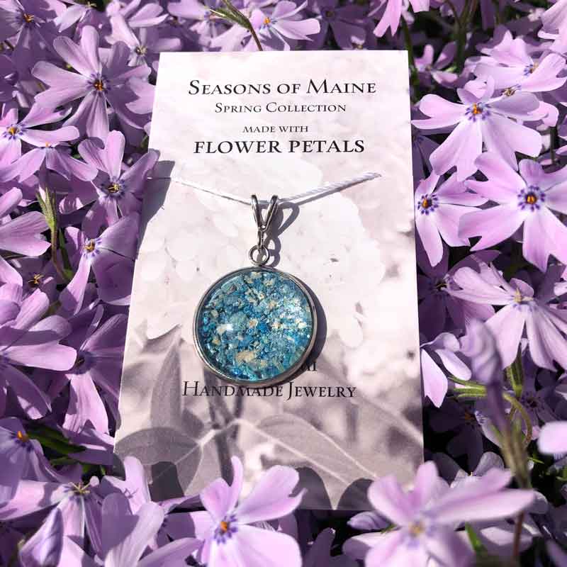 Hydrangea & Peony Flower Petal Large Pendant