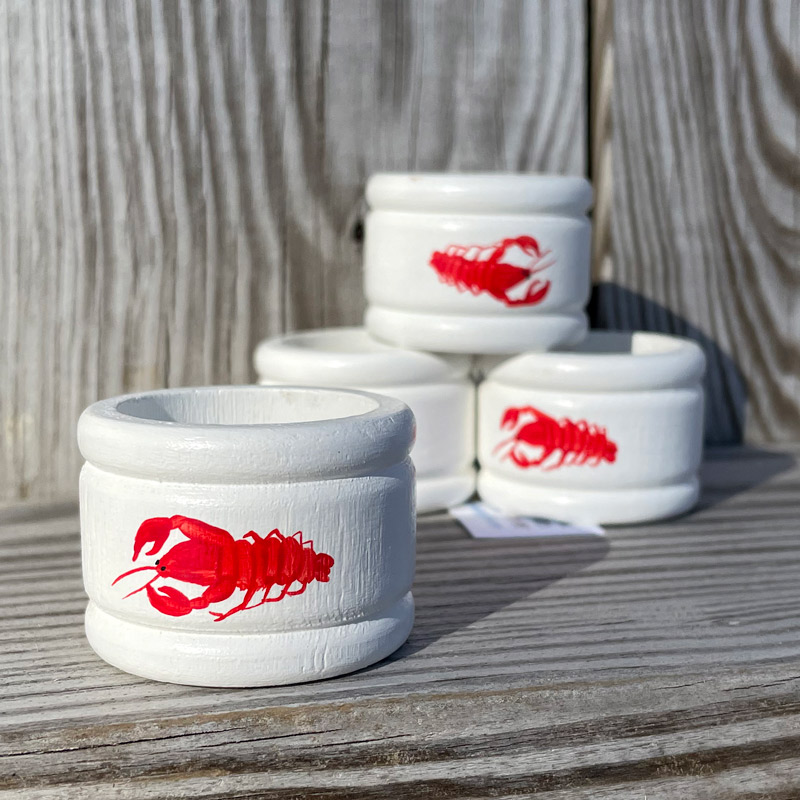 Hand Painted Napkin Rings - Red Lobster