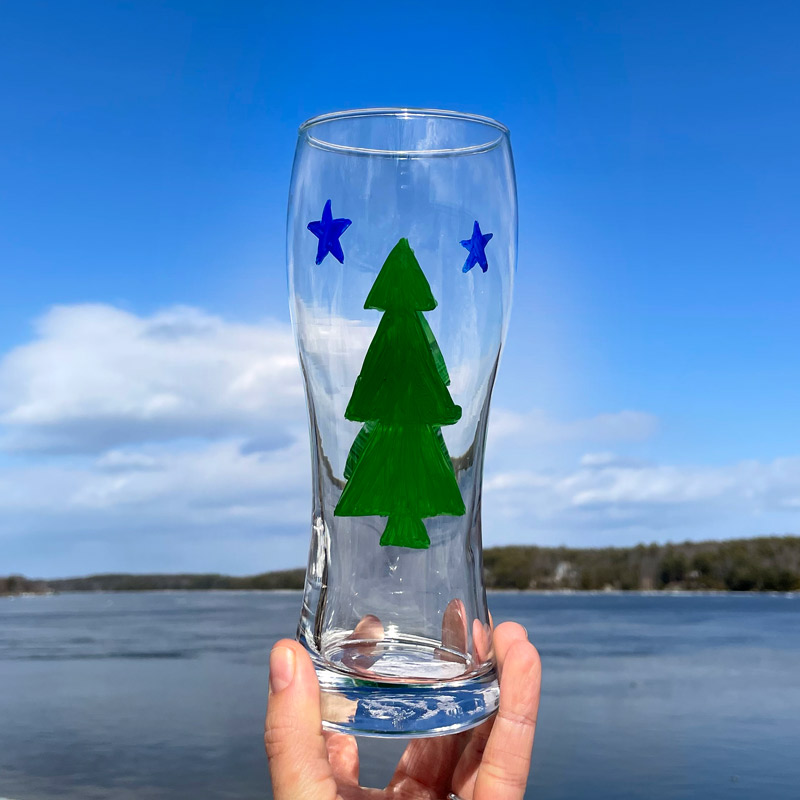 First Maine Flag Drinking Glass