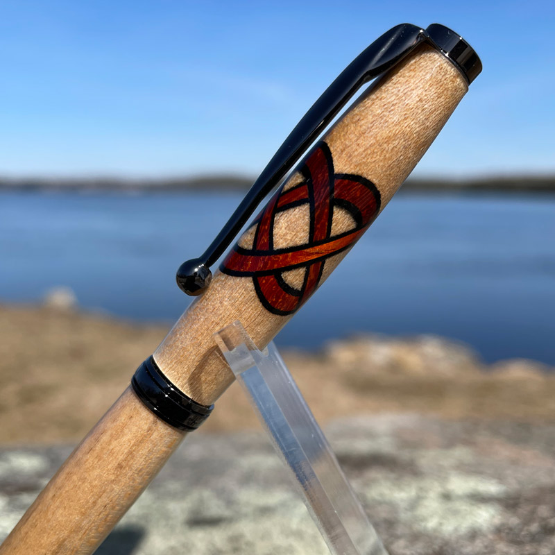 Maine Maple with Paduak Celtic Knot Pen and Gun Metal Hardware