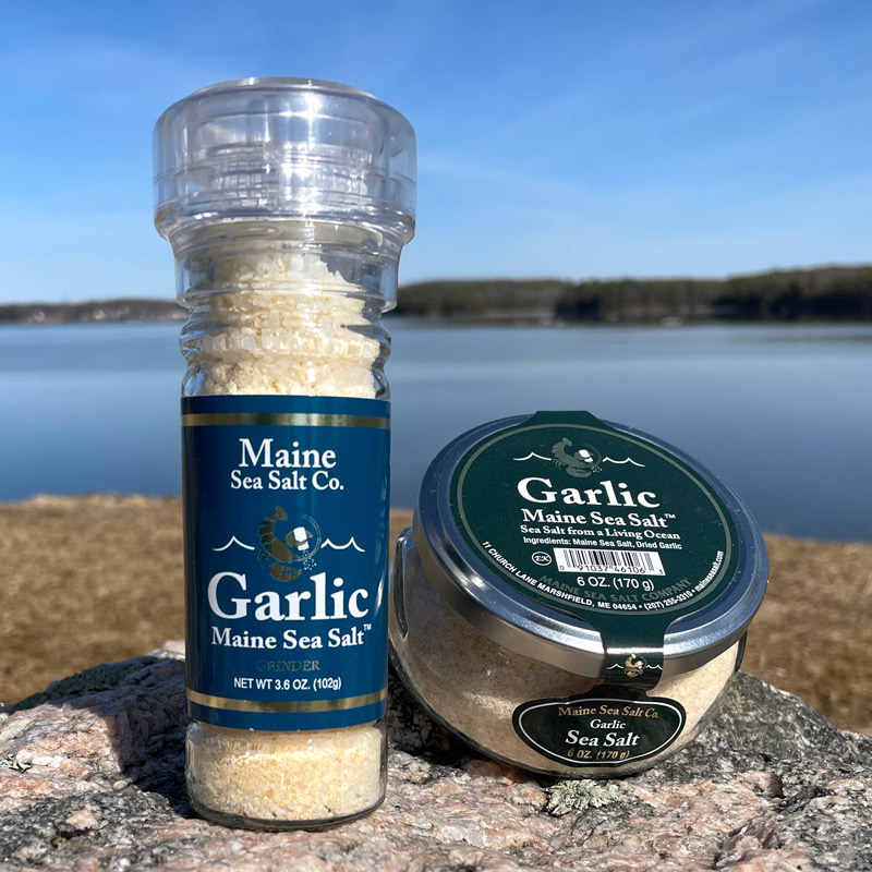 Garlic Maine Sea Salt Jar & Grinder
