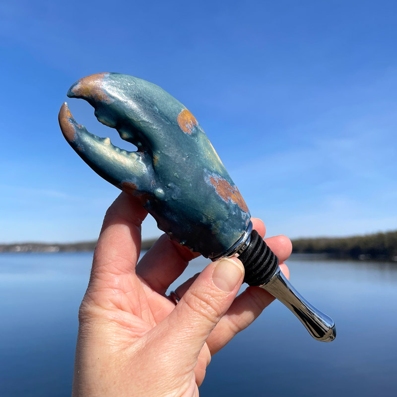 Rusted Blue Sea Lobster Claw Bottle Stopper