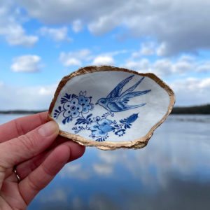 Blue Starling Oyster Ring Dish
