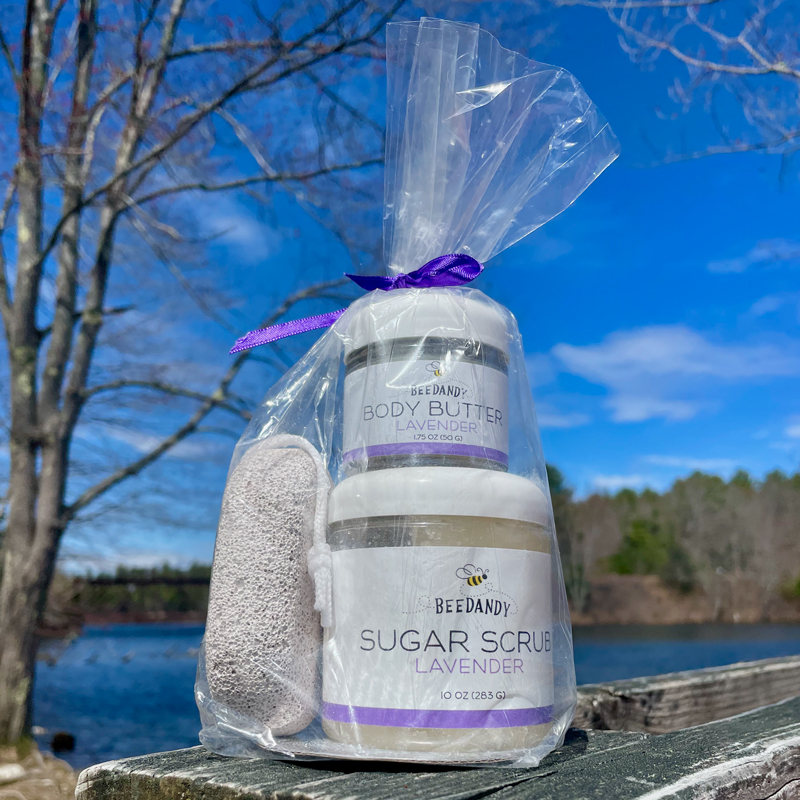 Lavender Sugar Scrub, Body Butter and Pumice Stone - 2022 Mother's Day Gift Basket