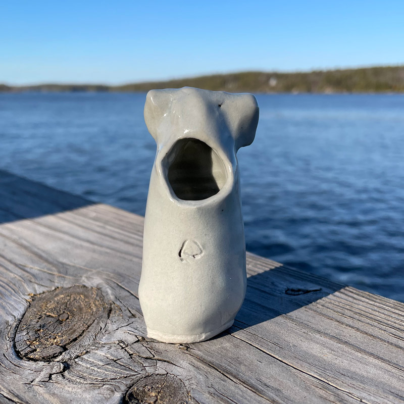 Piggy Bud Vase by Westport Island Pottery