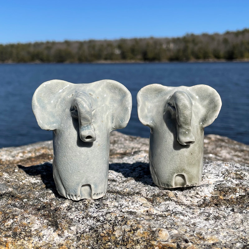 Elephant Bud Vase by Westport Island Pottery