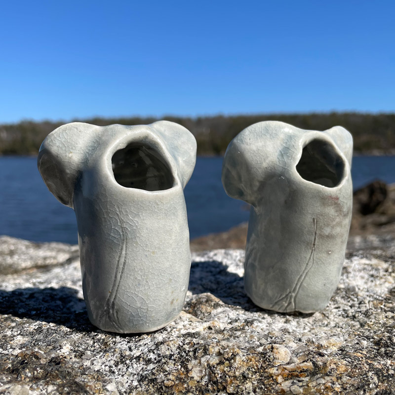 Elephant Bud Vase by Westport Island Pottery