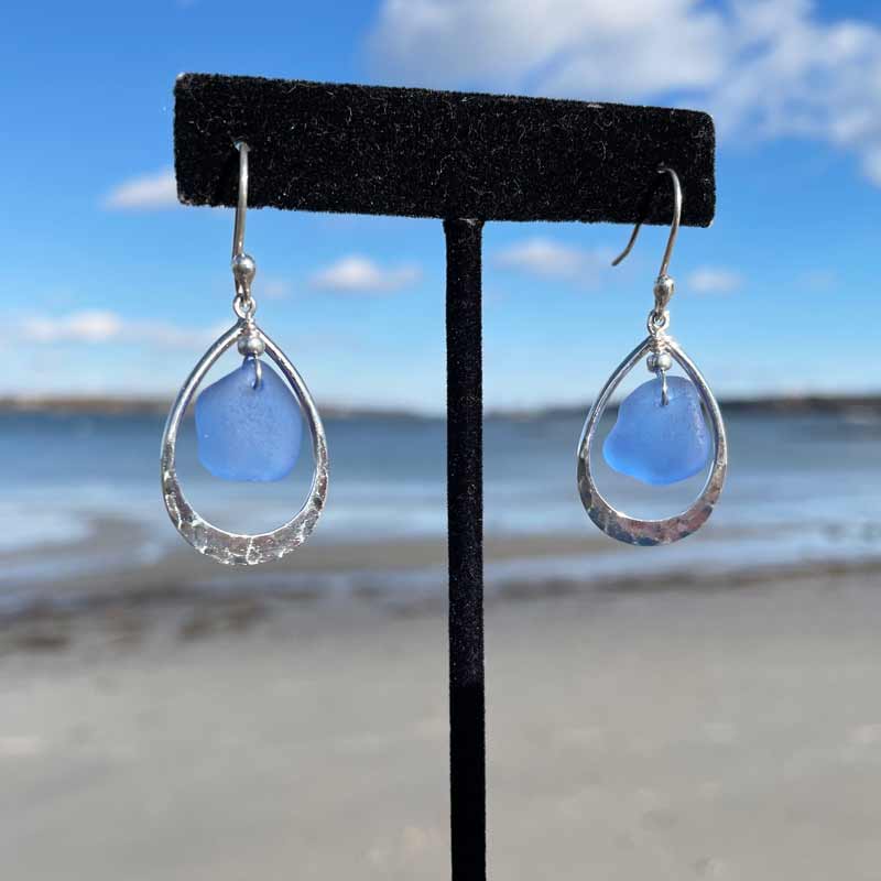 Teardrop Sea Glass Earrings