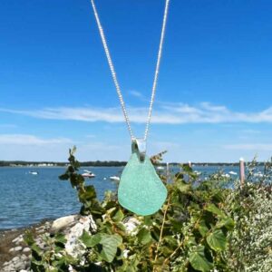 Teal Sea Glass Necklace