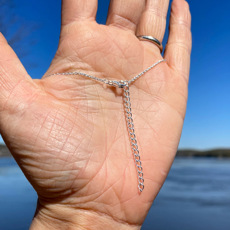 Adjustable Blue Sea Glass Circle Necklace