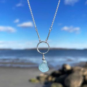 Adjustable Sea Foam Sea Glass Necklace