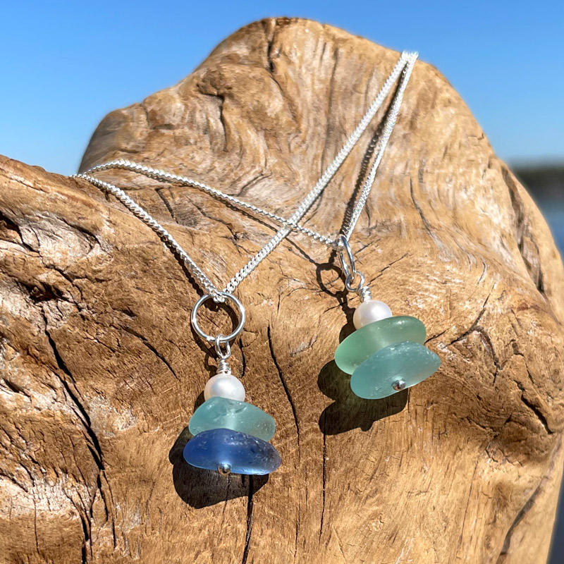 Sea Glass Stack Necklaces