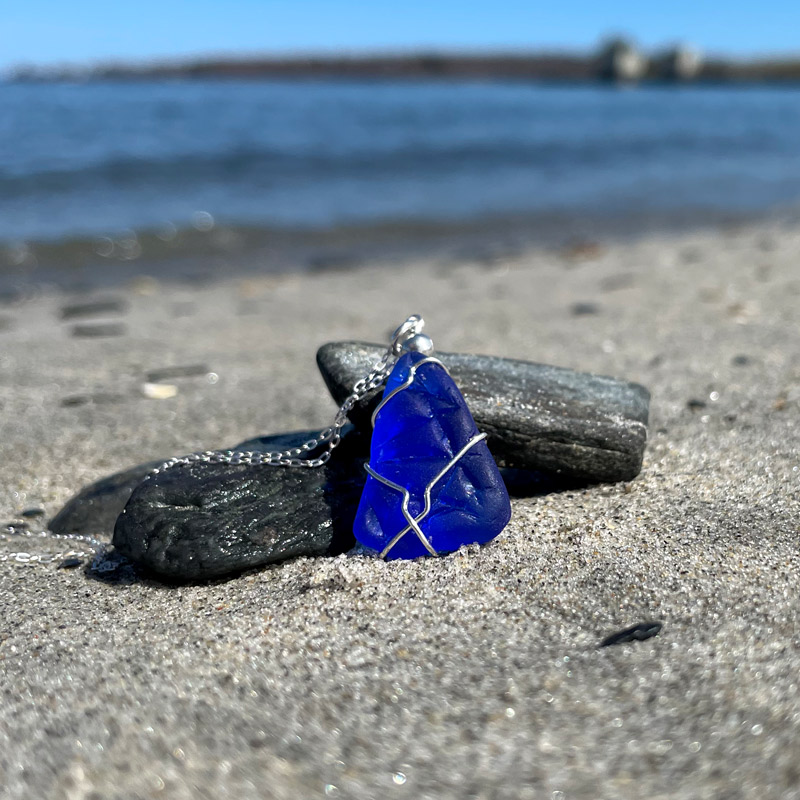 Cobalt Blue Sea Glass Necklace
