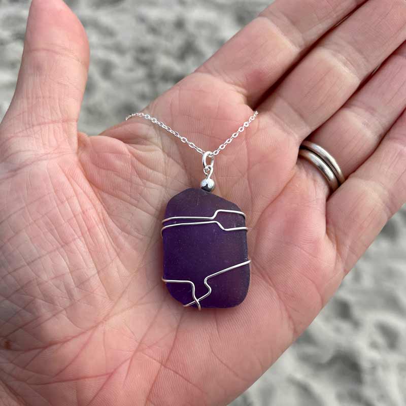Purple Sea Glass Necklace