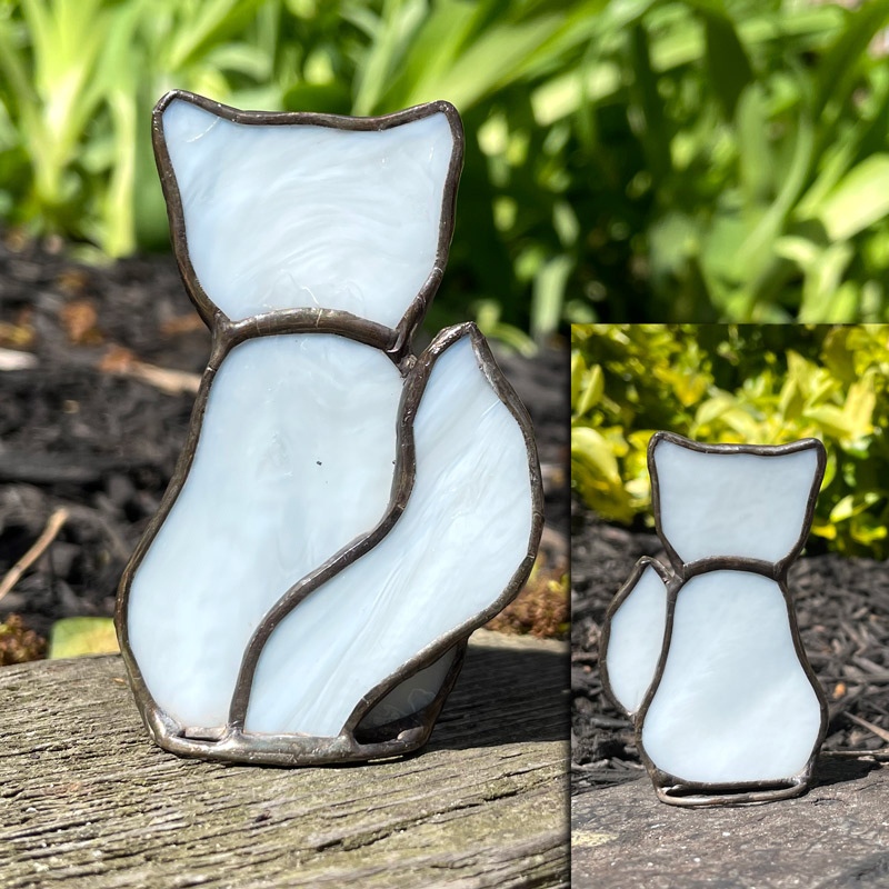 White Stained Glass Cat