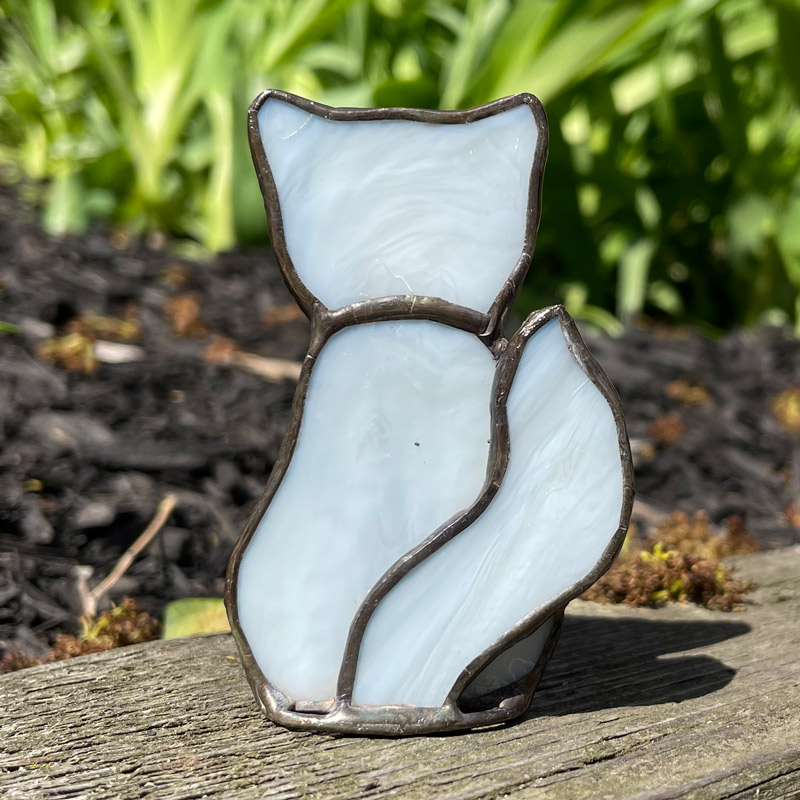 White Stained Glass Cat