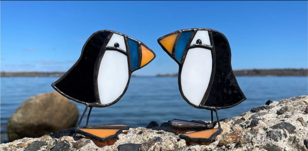 Stained Glass Puffins