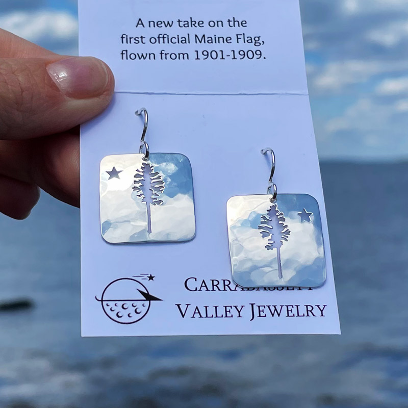 Dirigo Square Earrings by Carrabassett Valley Jewelry