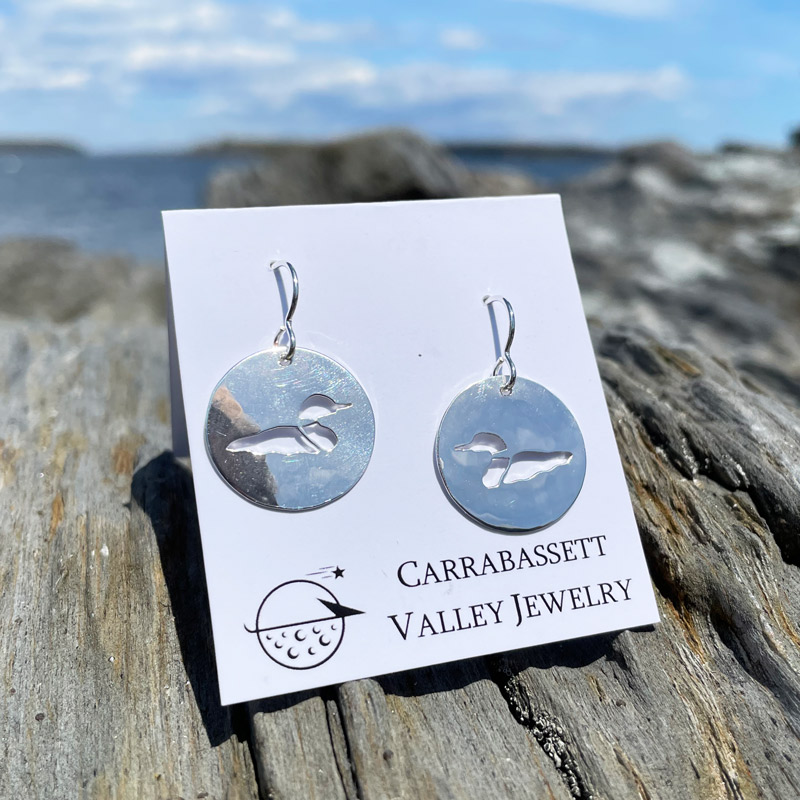 Loon Earrings by Carrabassett Valley Jewelry