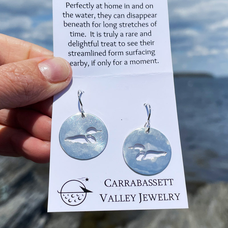 Loon Earrings by Carrabassett Valley Jewelry