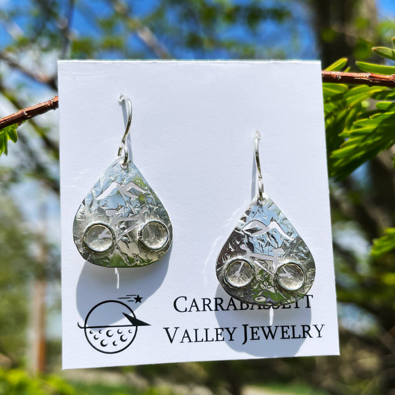 Mountain Bike Earrings from Carrabassett Valley Jewelry