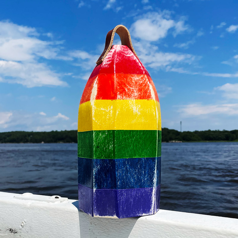 Large Distressed Rainbow Buoy Centerpieces