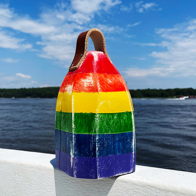 Small Distressed Rainbow Buoy Centerpieces