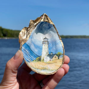 Lighthouse Oyster Shell Ring Dish