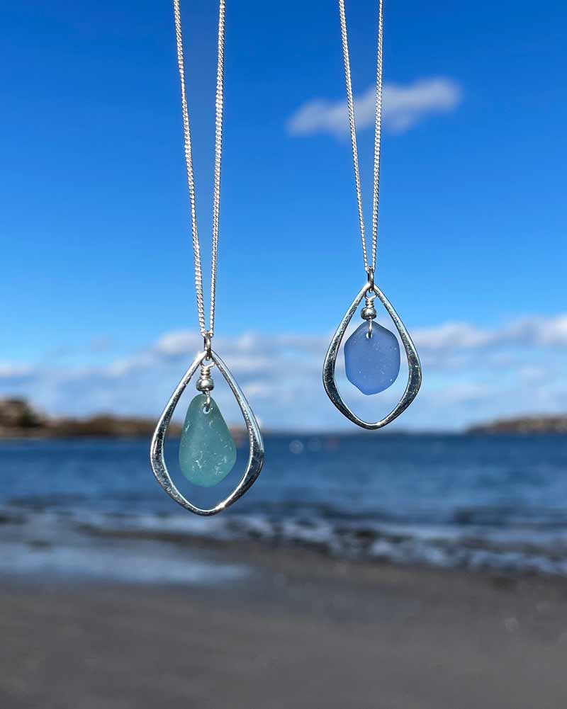 Sea Glass Teardrop Necklace