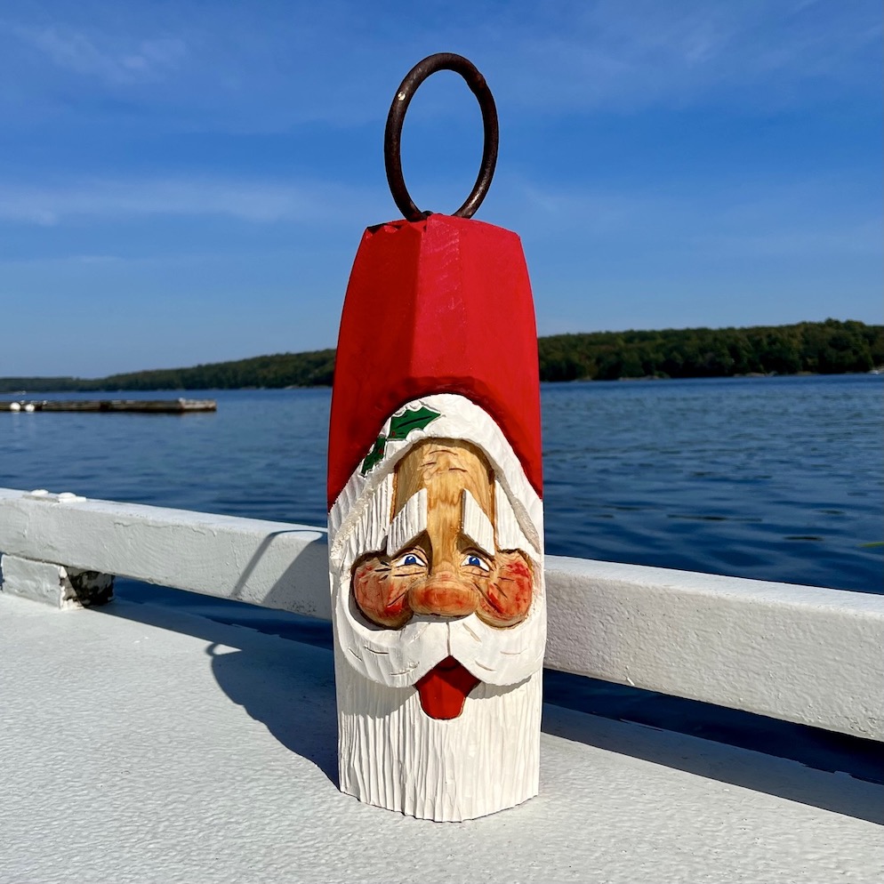 Extra Large Hand Carved Santa Buoy with Ring