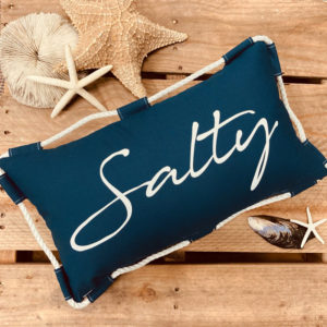 Salty Lumbar Pillow in Navy