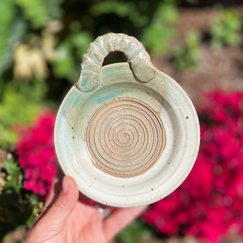 Soft Green Garlic Plate by Westport Island Pottery