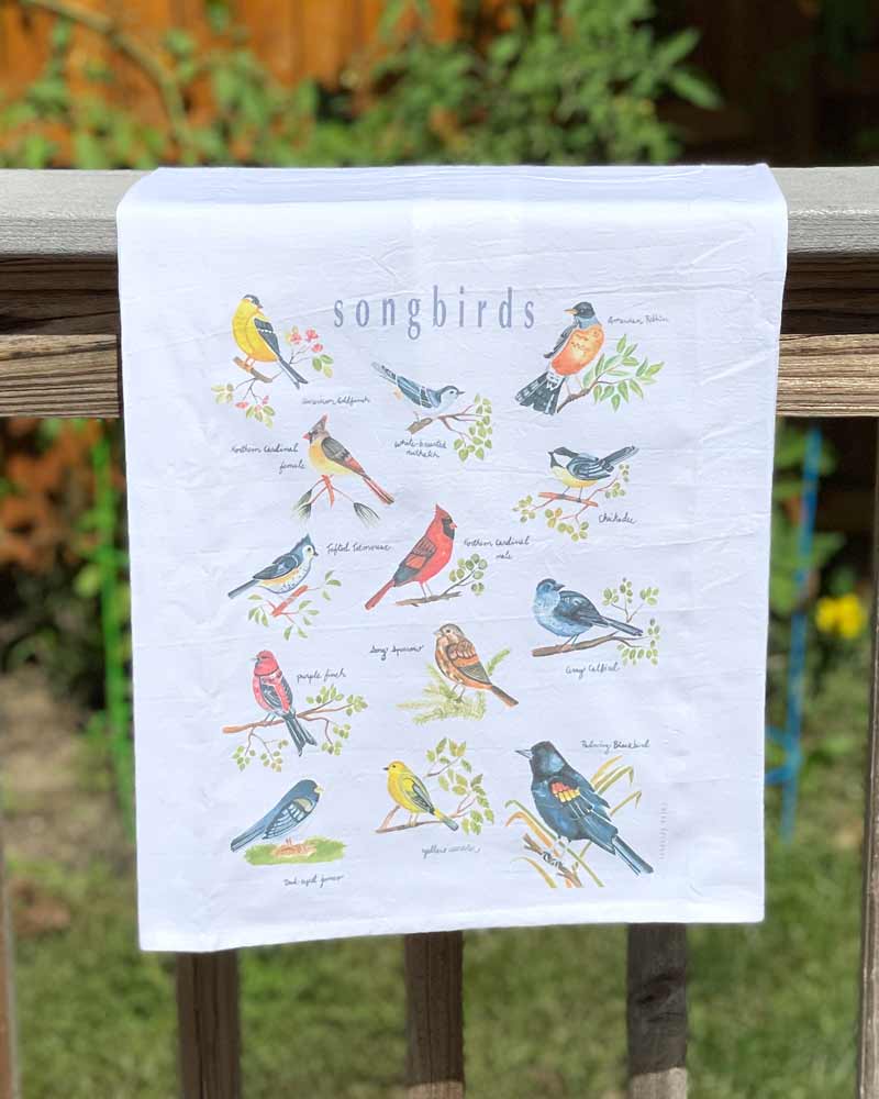 Songbirds Tea Towel by Nina Devenney