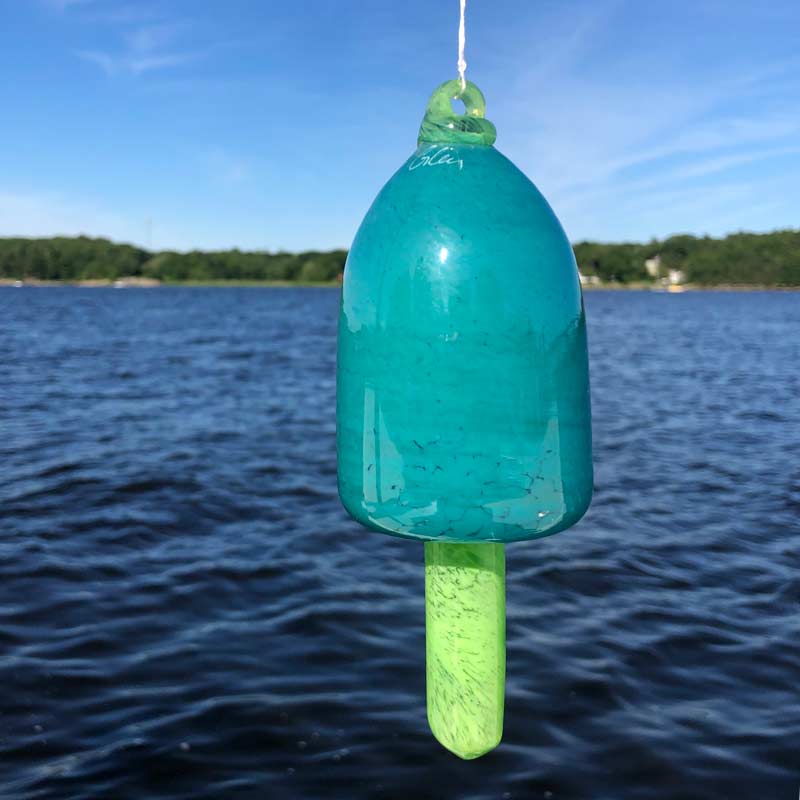 Turquoise Blown Glass Lobster Buoy
