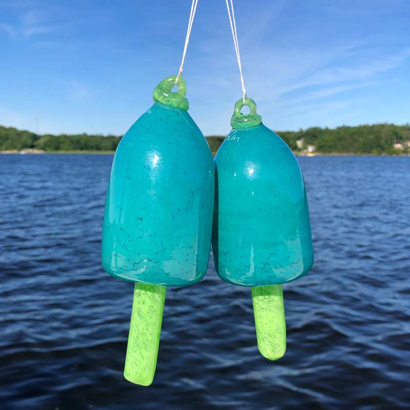 Teal Turquoise Blown Glass Lobster Buoy Glass Lobster Buoy