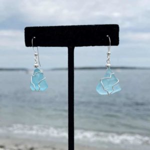 Light Aqua Sea Glass Earrings