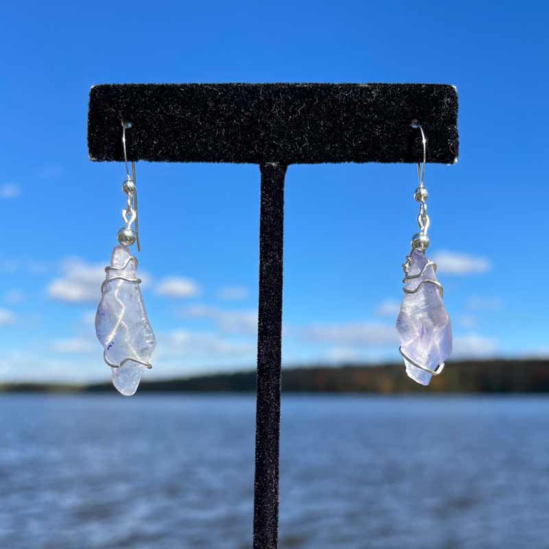 Lavender Sea Glass Earrings
