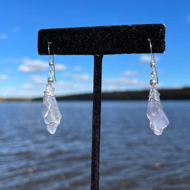Lavender Sea Glass Earrings