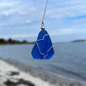 Blue Sea Glass Necklace #1