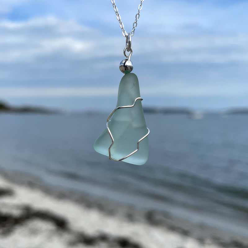 Sea Foam Sea Glass Necklace #5