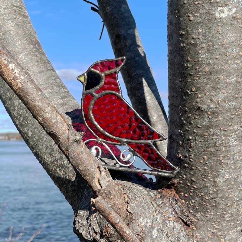 Stained Glass Cardinal