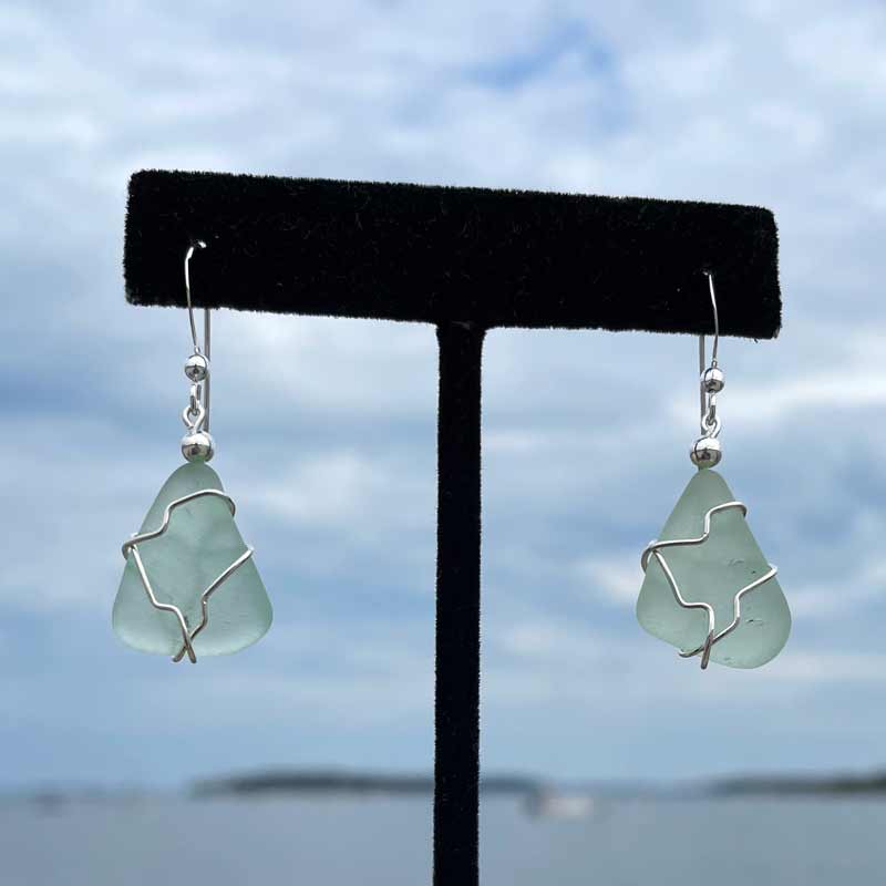 Sea Foam Sea Glass Earrings #10
